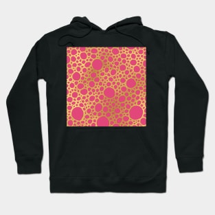 Gold Hot Pink Hand Drawn Jewel Tone Geometric circular Pattern Hoodie